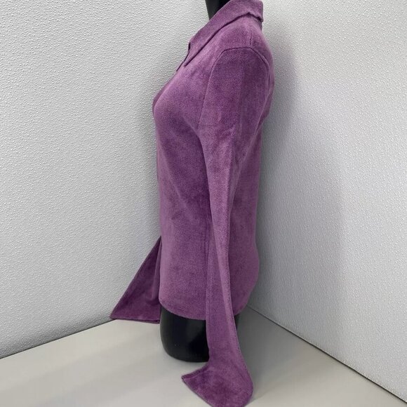 NEW ROHE Womens Sweater Purple Size 4 Innez Velour Quater Zip Pullover - Picture 8 of 10